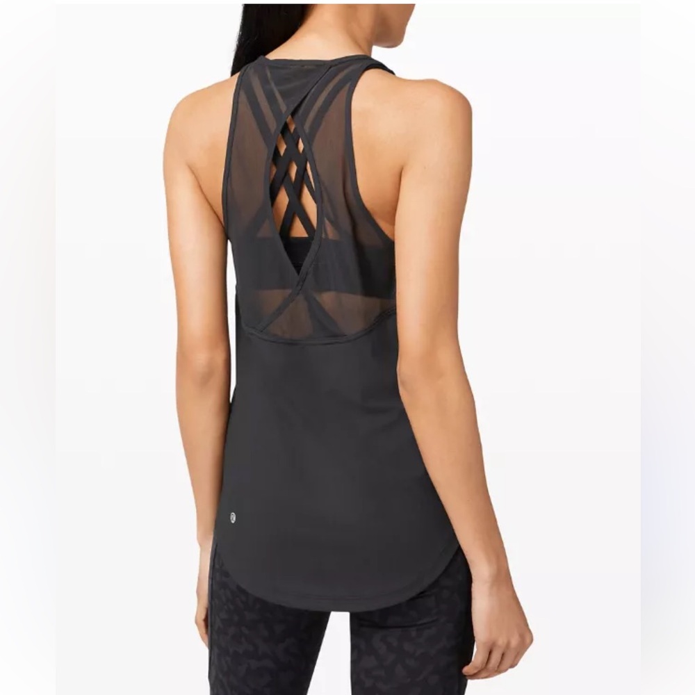 lululemon athletica Black Mesh Back Tank